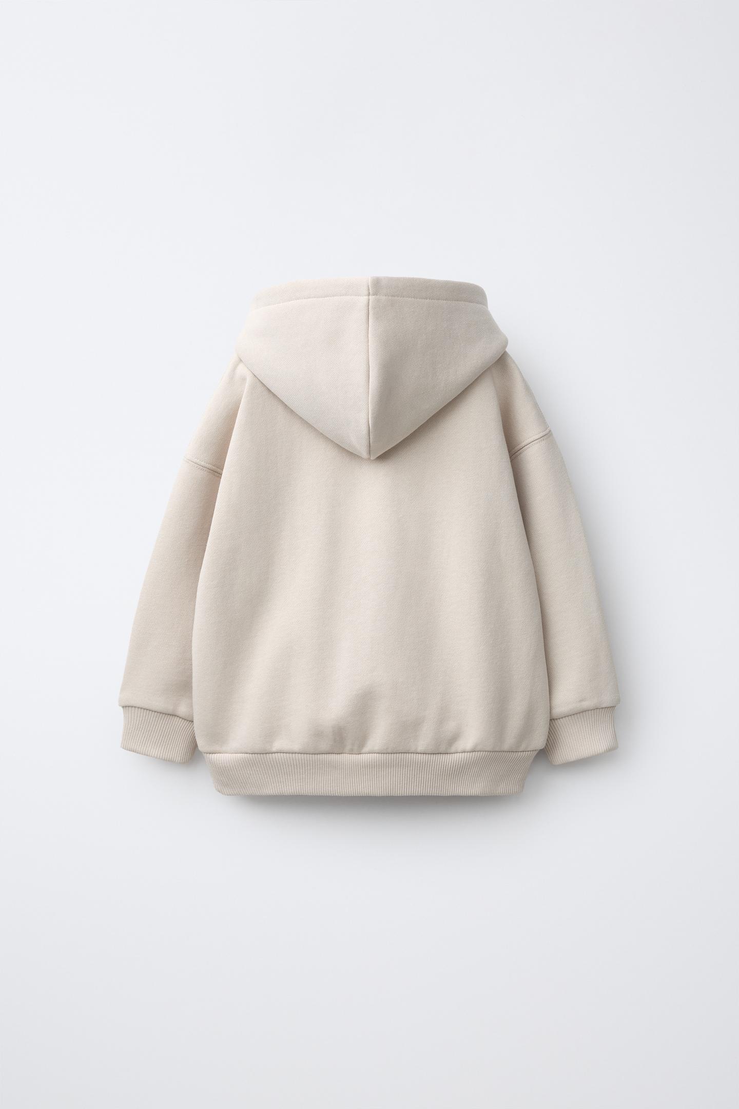 Детское худи Zara Varsity, цвет: Светлый бежевый — фото 3
