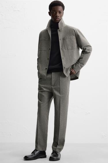 TEXTURED SLIM FIT TROUSERS - Beige-brown by Zara - Image 4