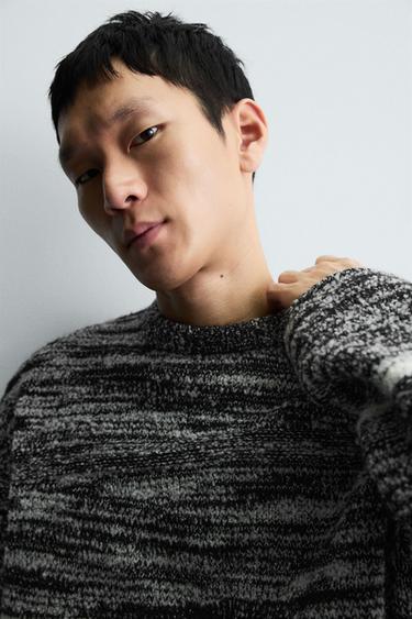 BOUCLÉ TEXTURED JUMPER - Black by Zara - Image 4