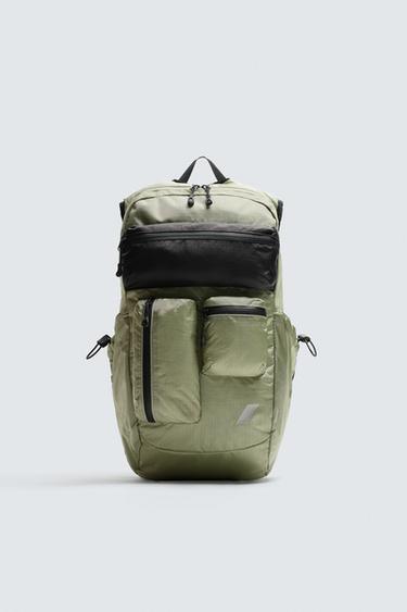 MOCHILA DEPORTIVA MULTIBOLSILLOS - Verde Caqui de Zara