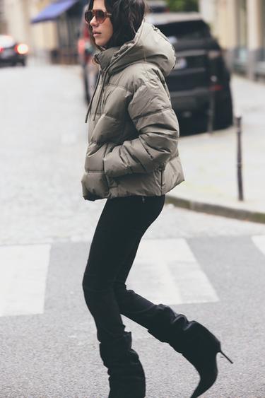 ANORAK ACOLCHADO CURTO WATER AND WIND PROTECTION - Caqui de Zara