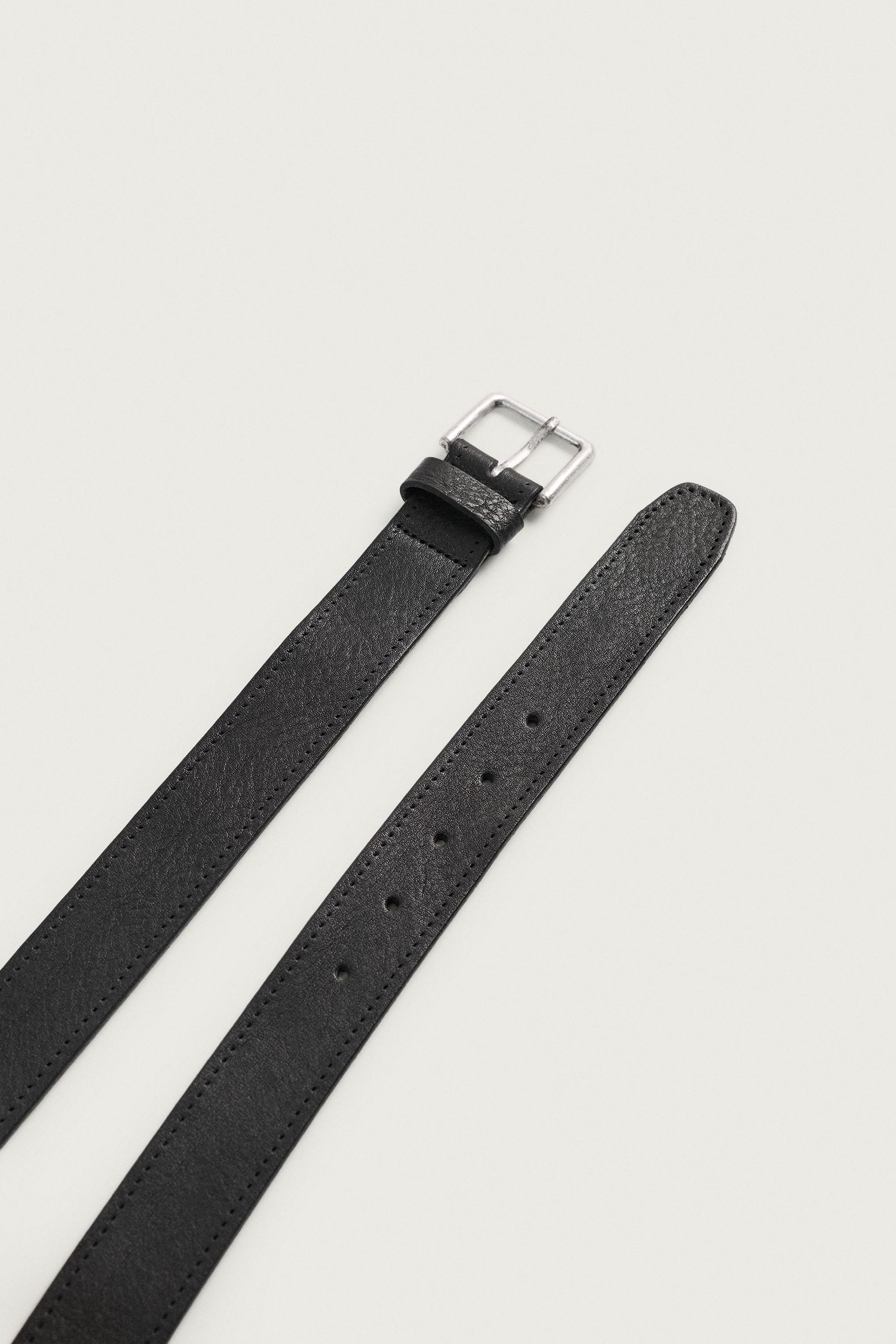 Мужские ремни Zara VINTAGE EFFECT LEATHER BELT — фото 4