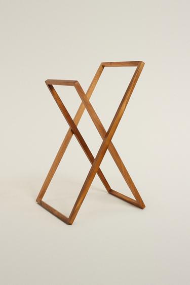 ACACIA WOOD TOWEL RACK — Brown 2