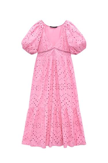 OPENWORK EMBROIDERED DRESS