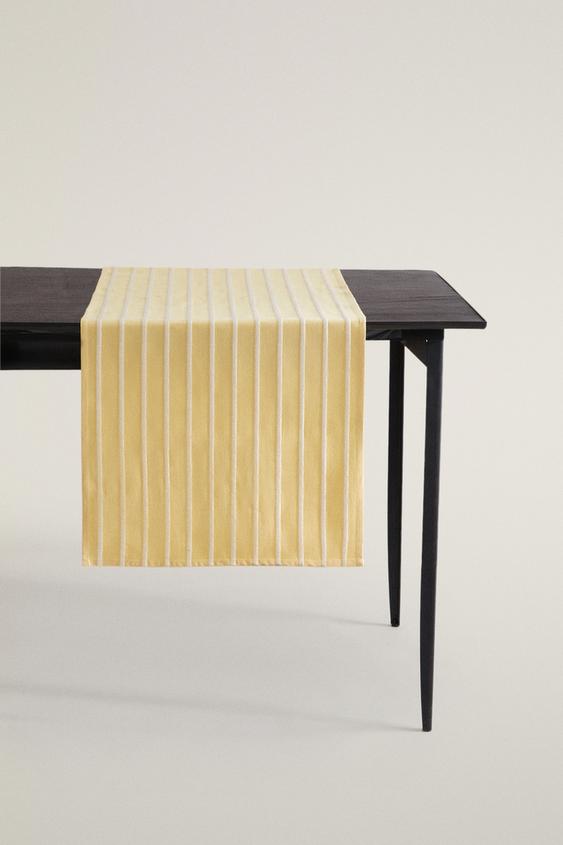 TABLE RUNNER WITH EMBROIDERED STRIPES - Yellow by Zara - Image 0