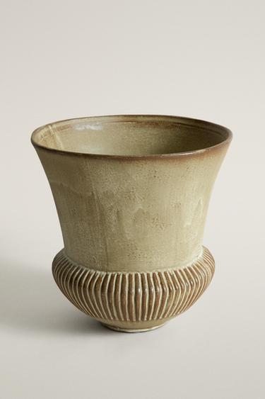 DECORATIVE CERAMIC VASE — Ecru 1