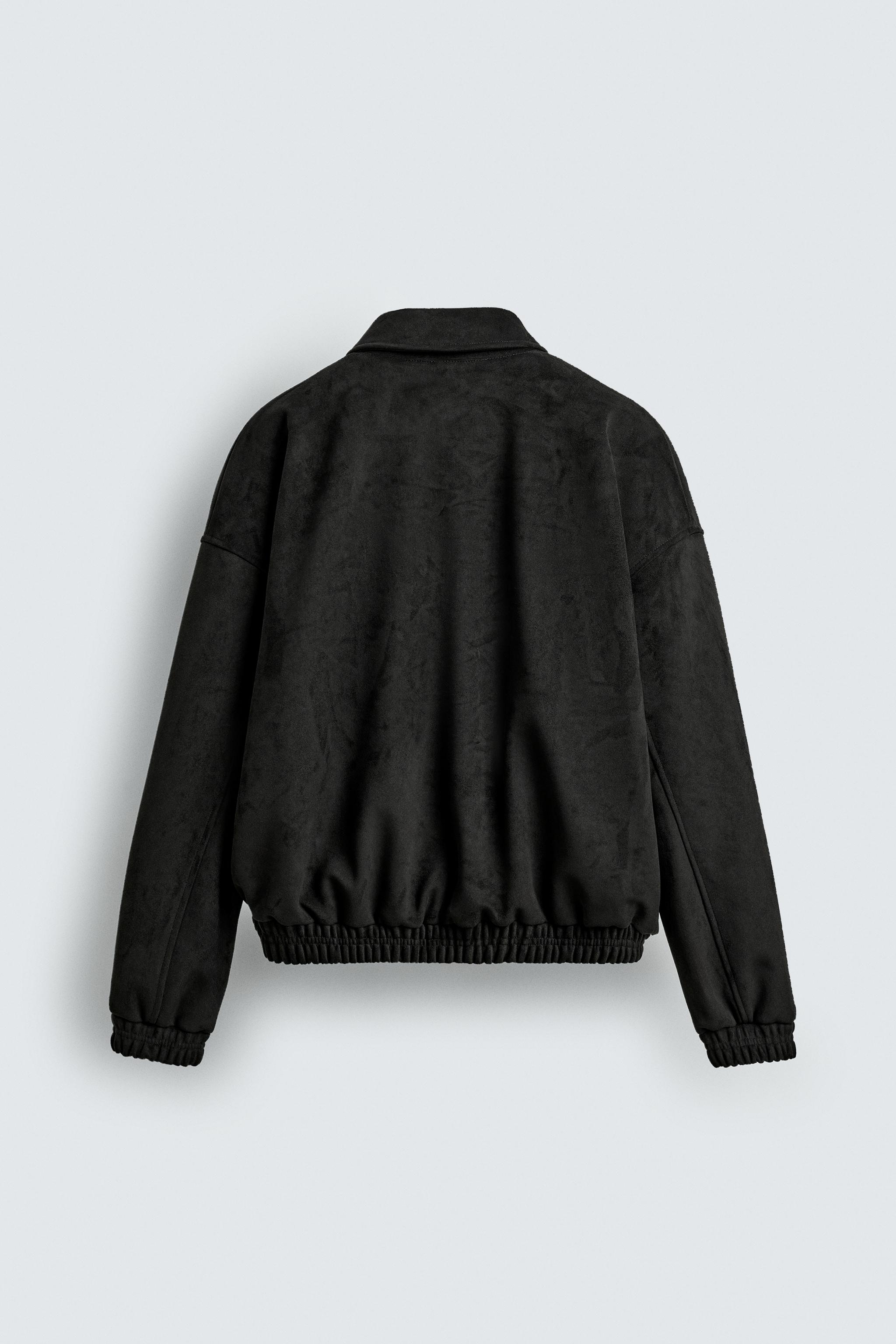 FAUX SUEDE RELAXED FIT JACKET