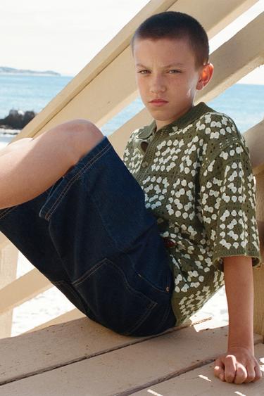 РУБАШКА ИЗ КРУЖЕВА КРОШЕ — ЗЕЛЕНЫЙ от Zara