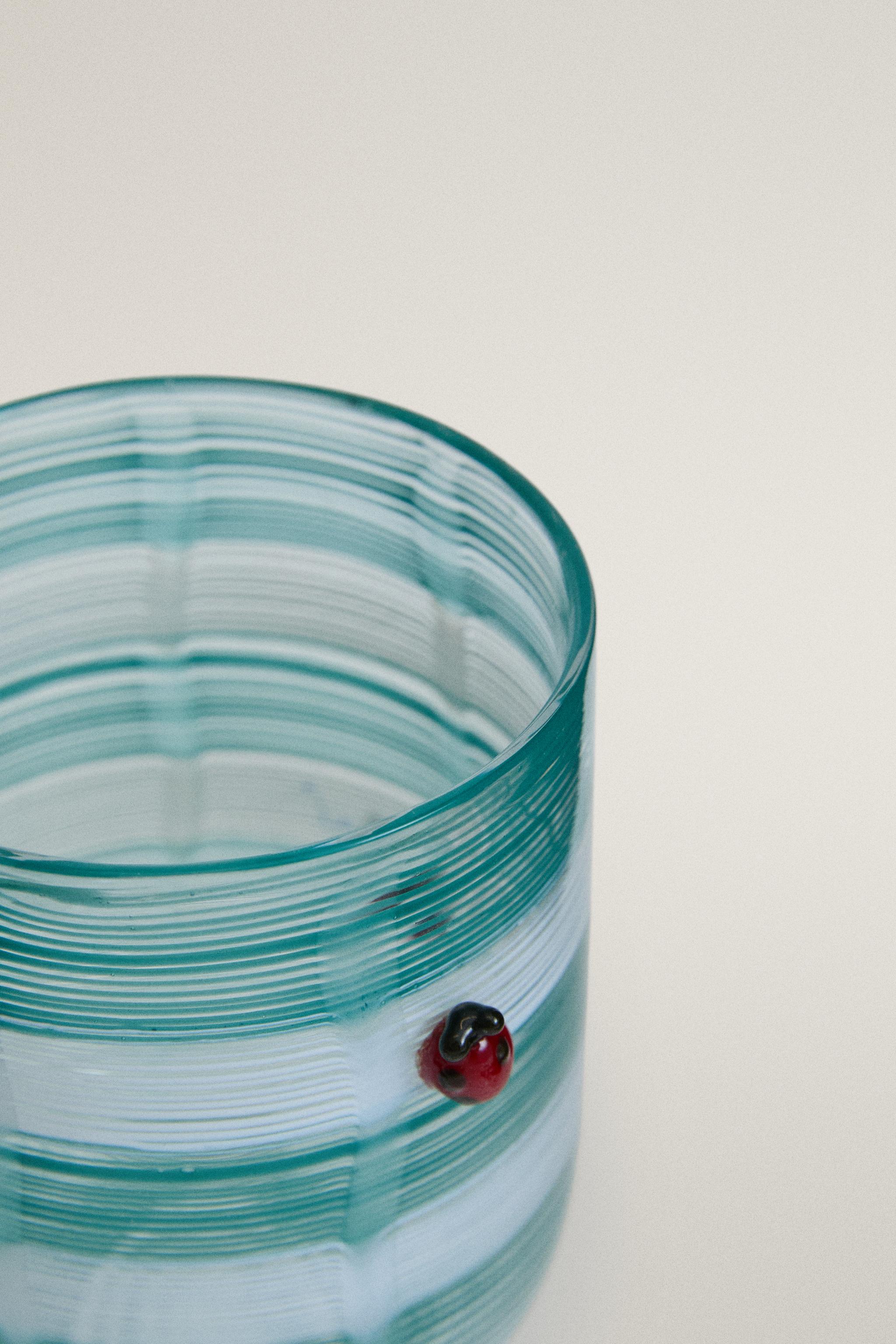 LADYBUG GLASS TUMBLER | MARISA BERENSON — Turquoise