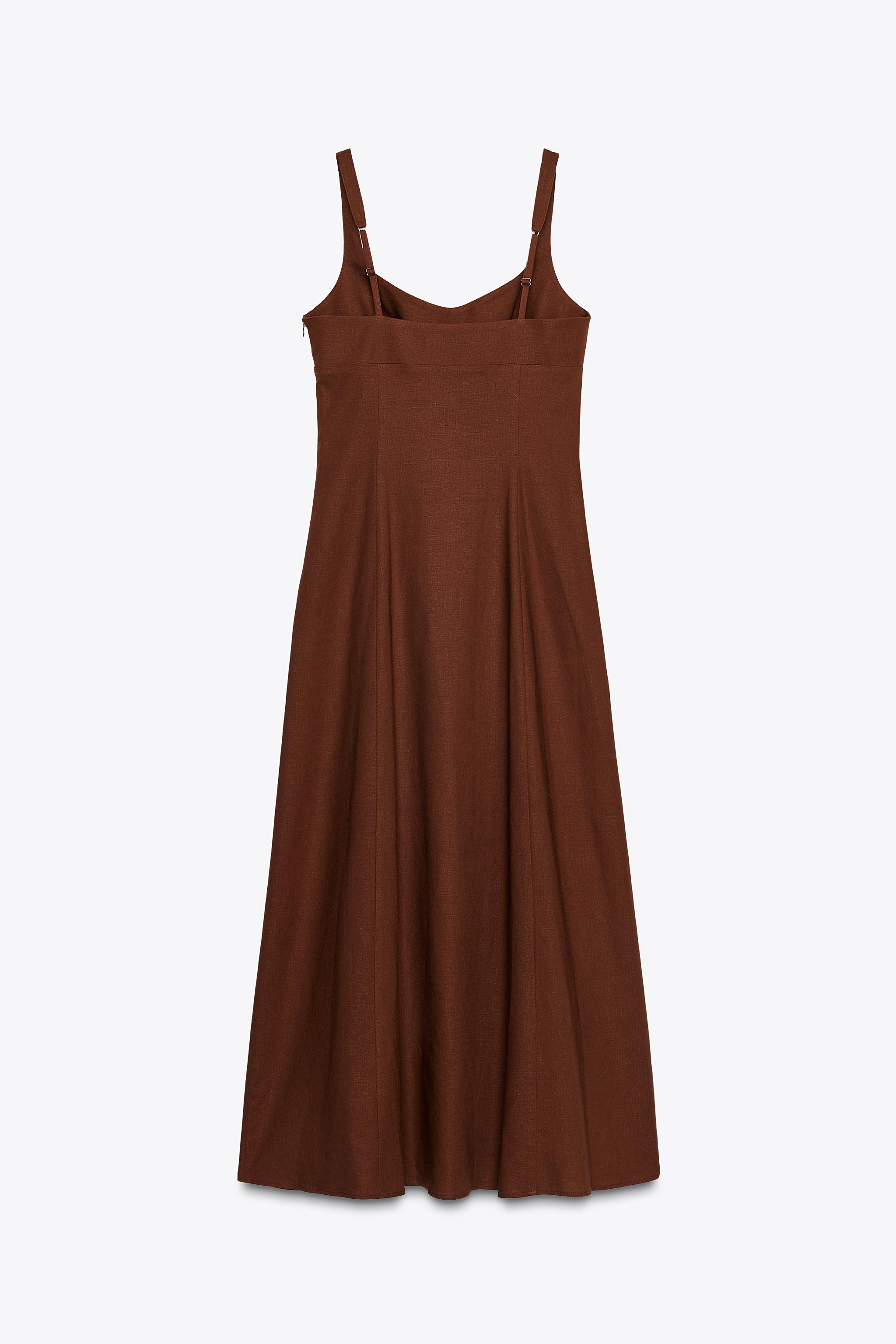 LINEN MIDI DRESS