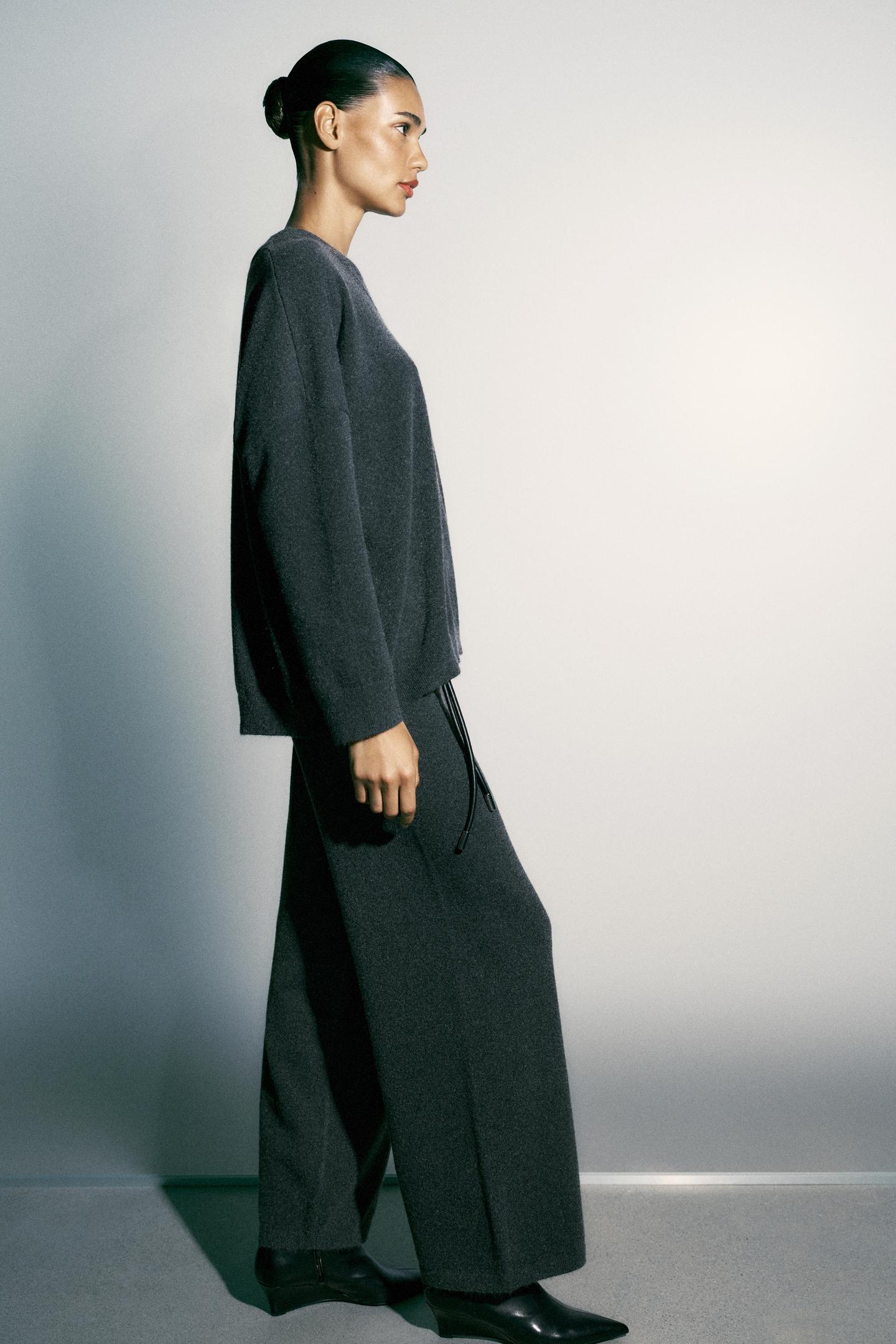 Женский свитер Zara Oversized Knit, цвет: Серый — фото 3