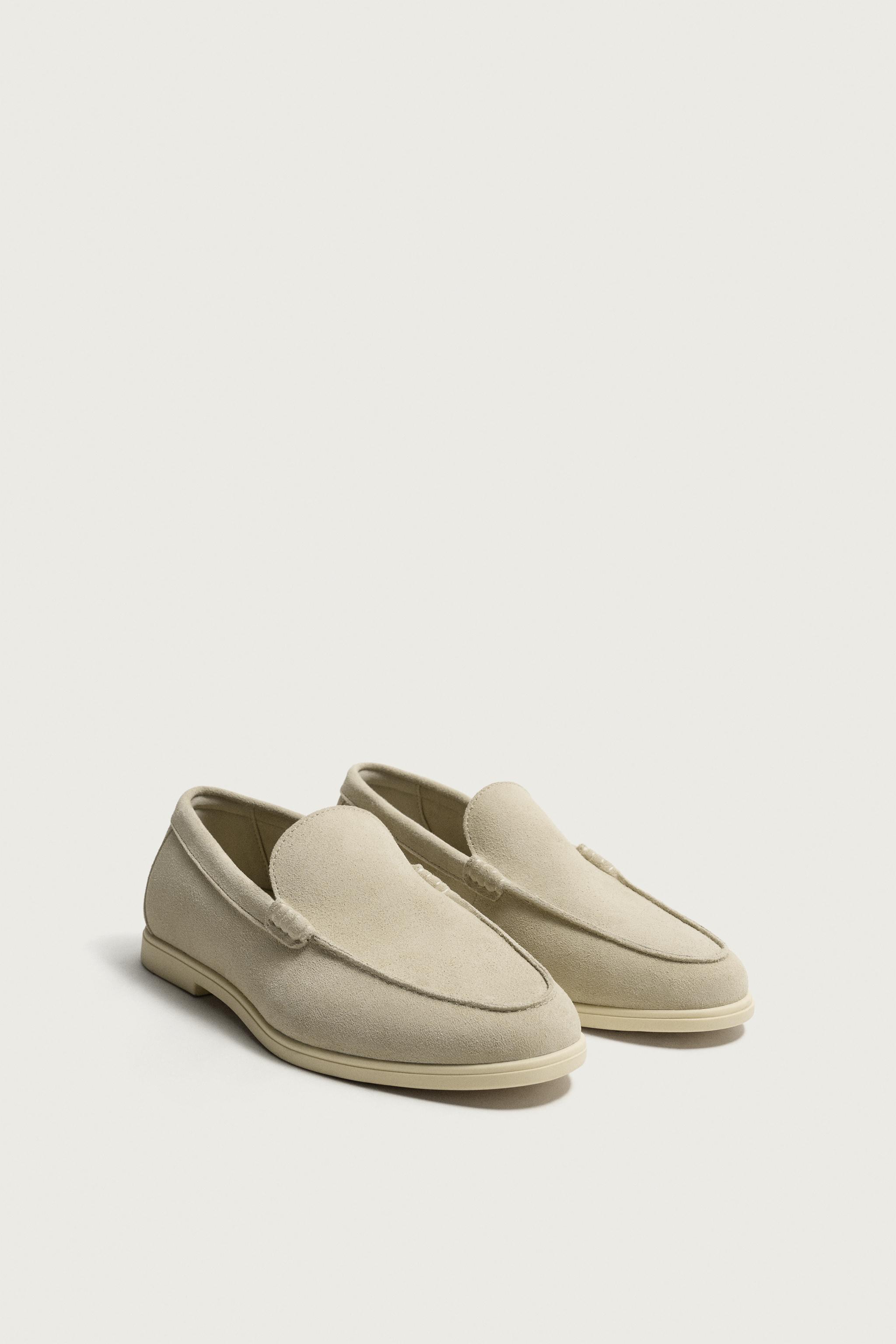 CASUAL LEATHER LOAFERS — Off White