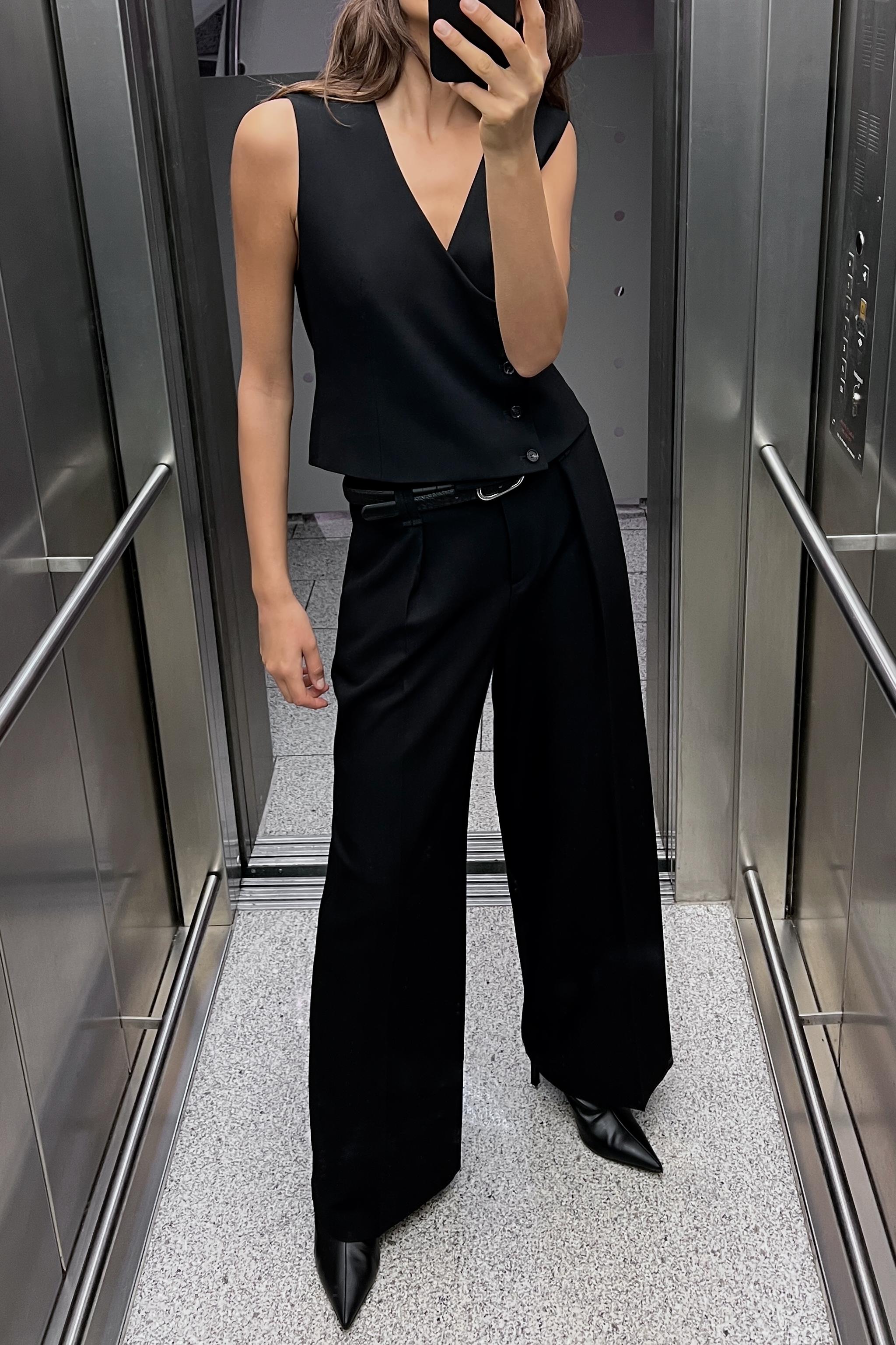full length faux the 90s leather pants zara