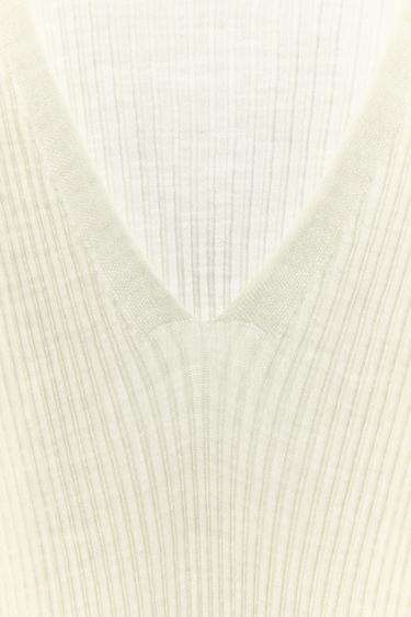 100% WOOL RIB TOP - Ecru by Zara - Image 5