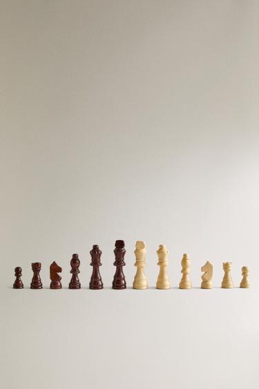 Zara KOMPLET ŠAHOVSKIH FIGURA (KOMPLET OD 32 KOMADA) – Smeđa