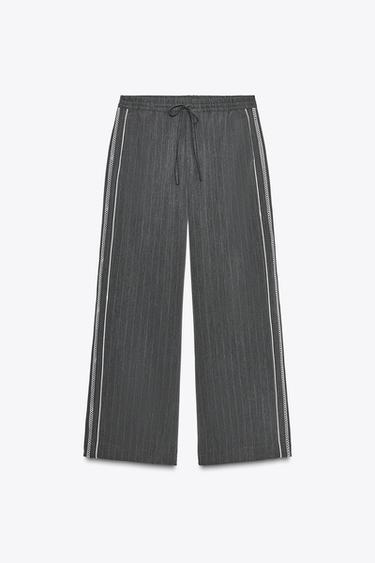 PANTALÓN BANDA LATERAL - Gris vigoré de Zara