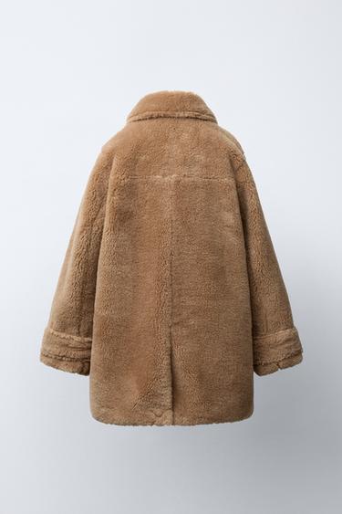 FAUX FUR COAT - Caramel by Zara - Image 3