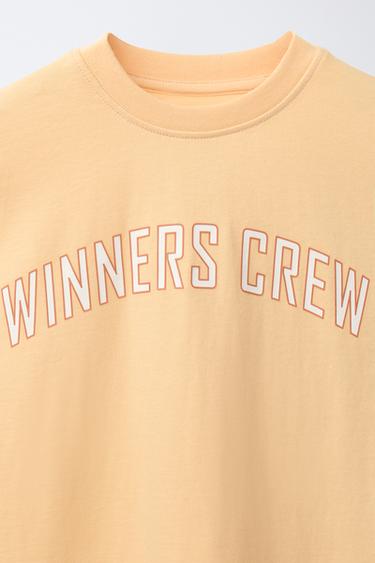 JOGGING SLOGAN T-SHIRT - Tangerine by Zara - Image 2