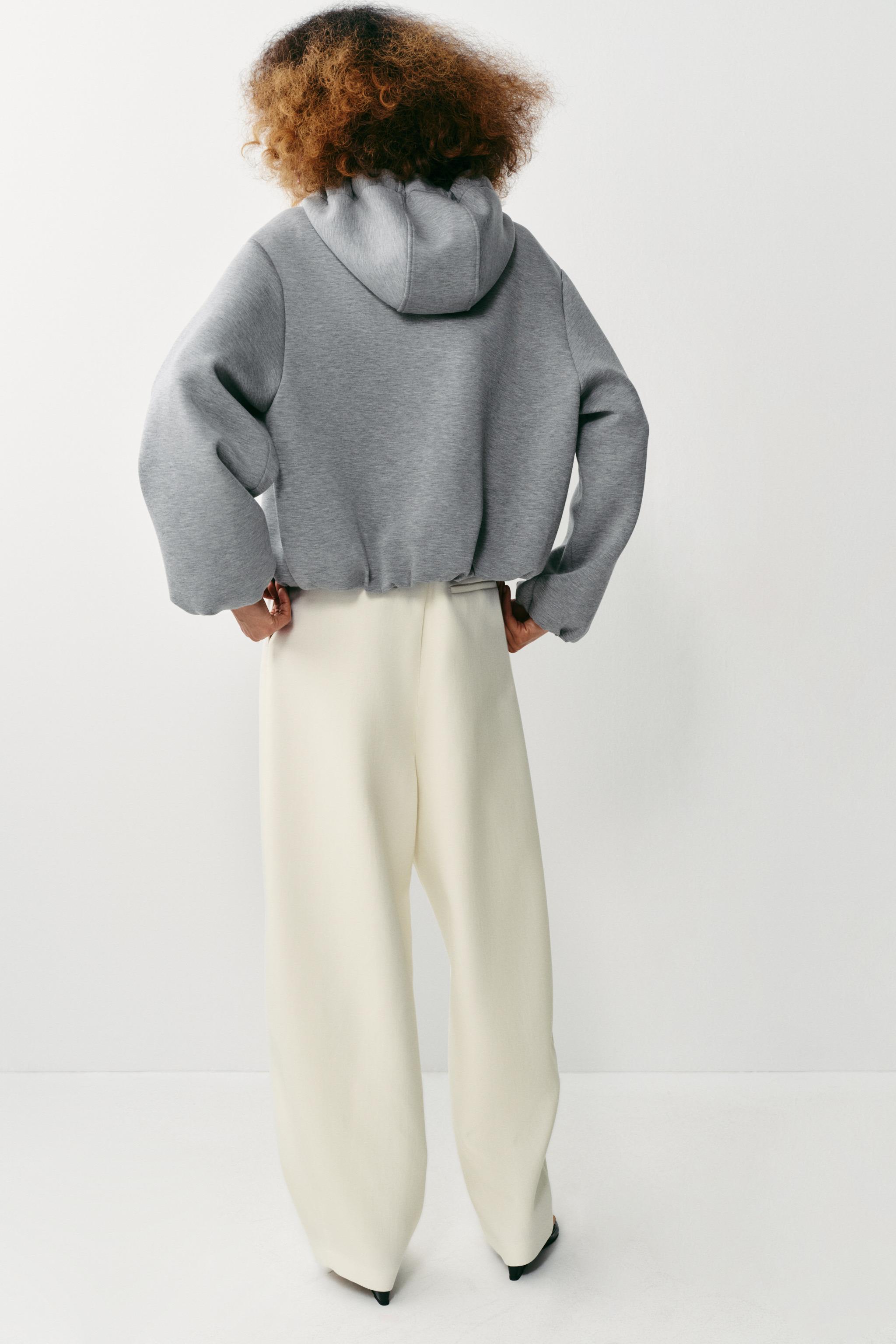Женские худи Zara HOODED BOMBER SWEATSHIRT — фото 6