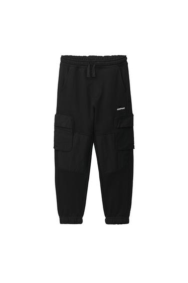 PANTALÓN CARGO FELPA - Negro de Zara
