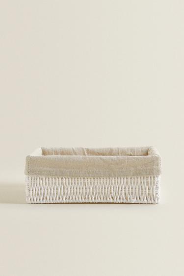 CORBEILLE RECTANGULAIRE TISSU INTÉRIEUR - Blanc de Zara - Image 3