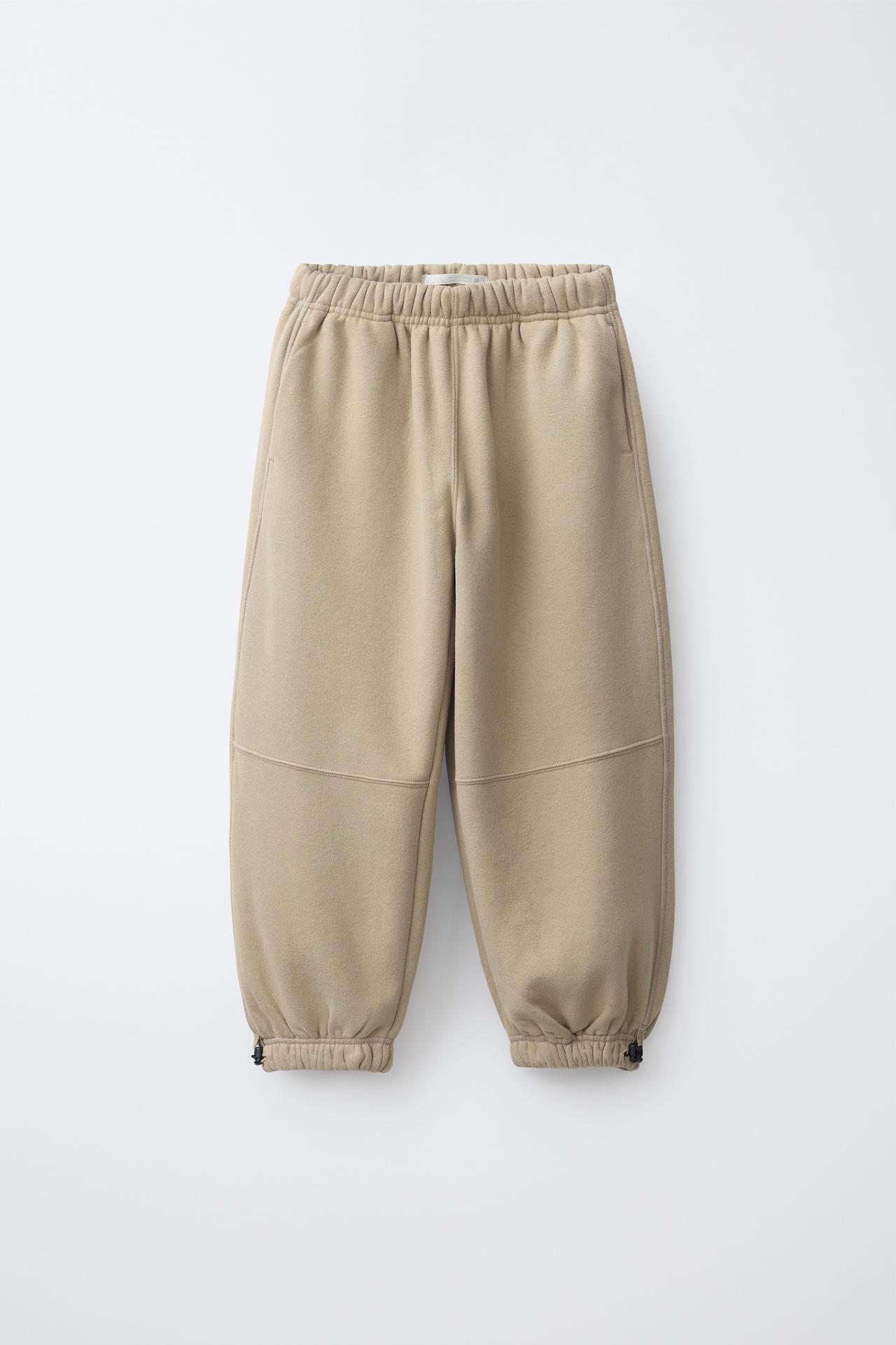 SPORTY JOGGER PANTS WITH STOPPERS — Sand