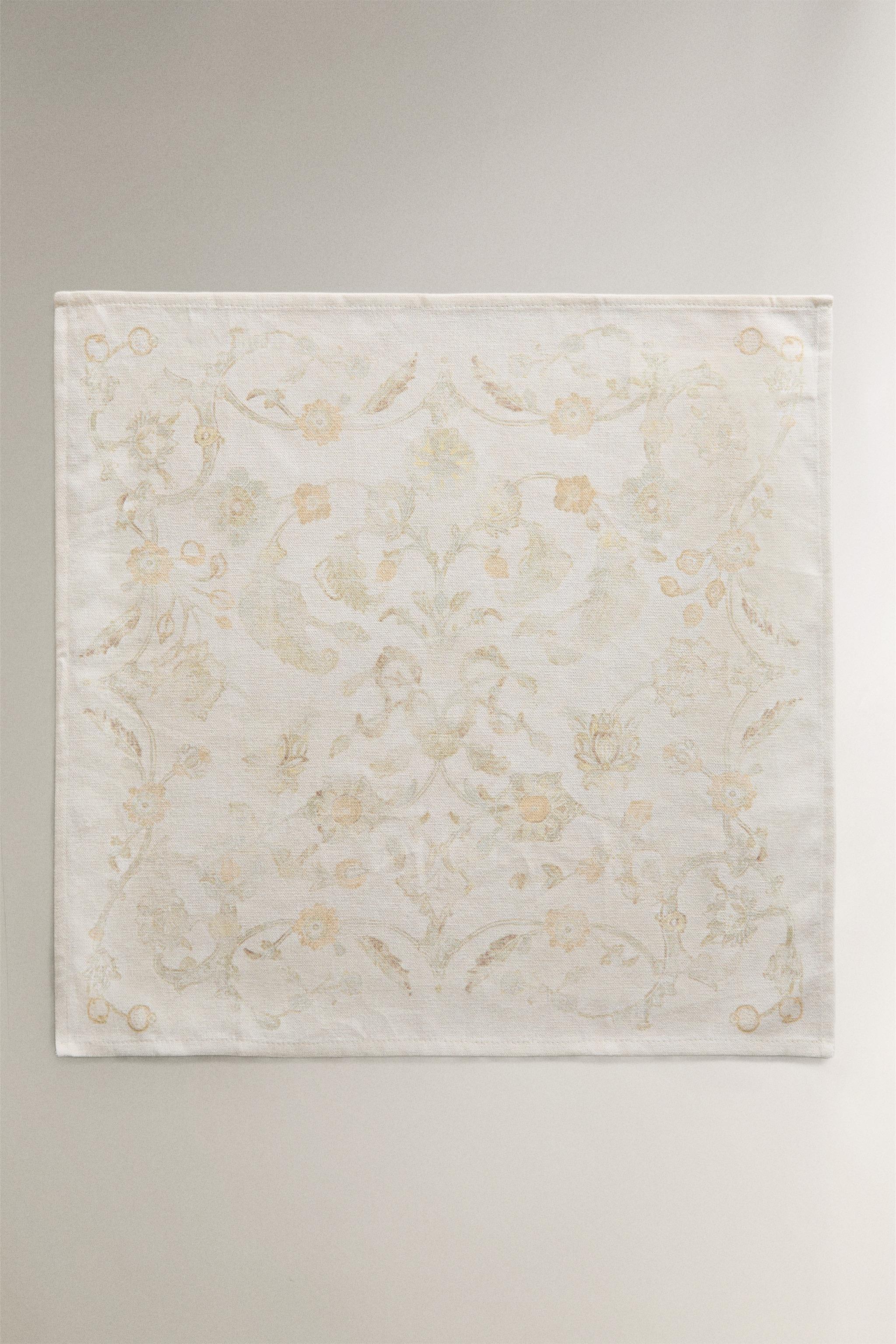 LOT DE SERVIETTES DE TABLE IMPRIMÉ DAMAS (LOT DE 2)