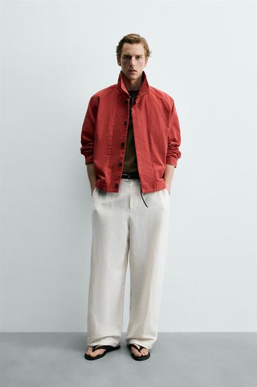 ქურთუკი თავისუფალი სტილი ბამბა - Zara-ს Red - სურათი 0