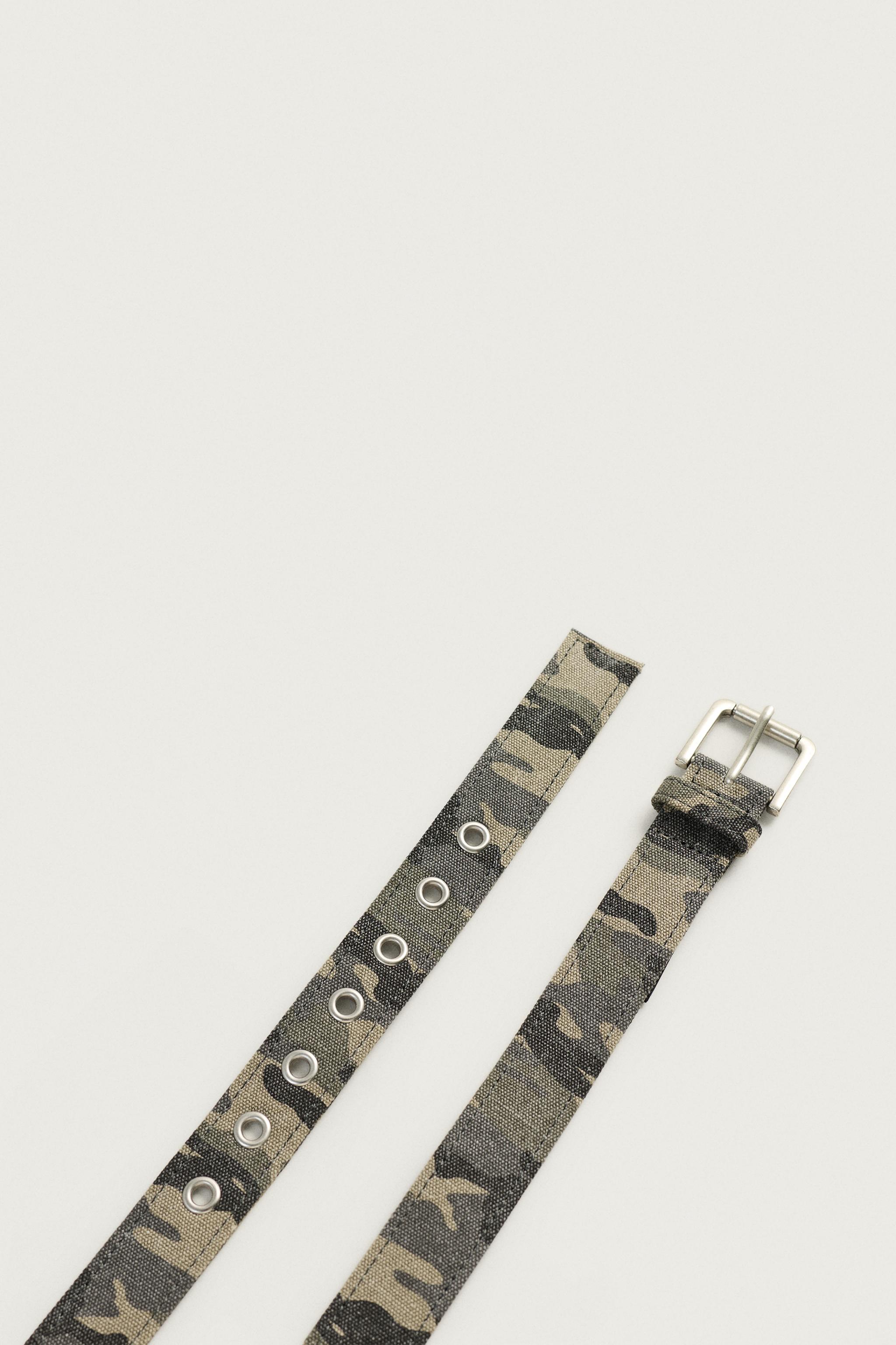 WASHED PRINTED CANVAS BELT