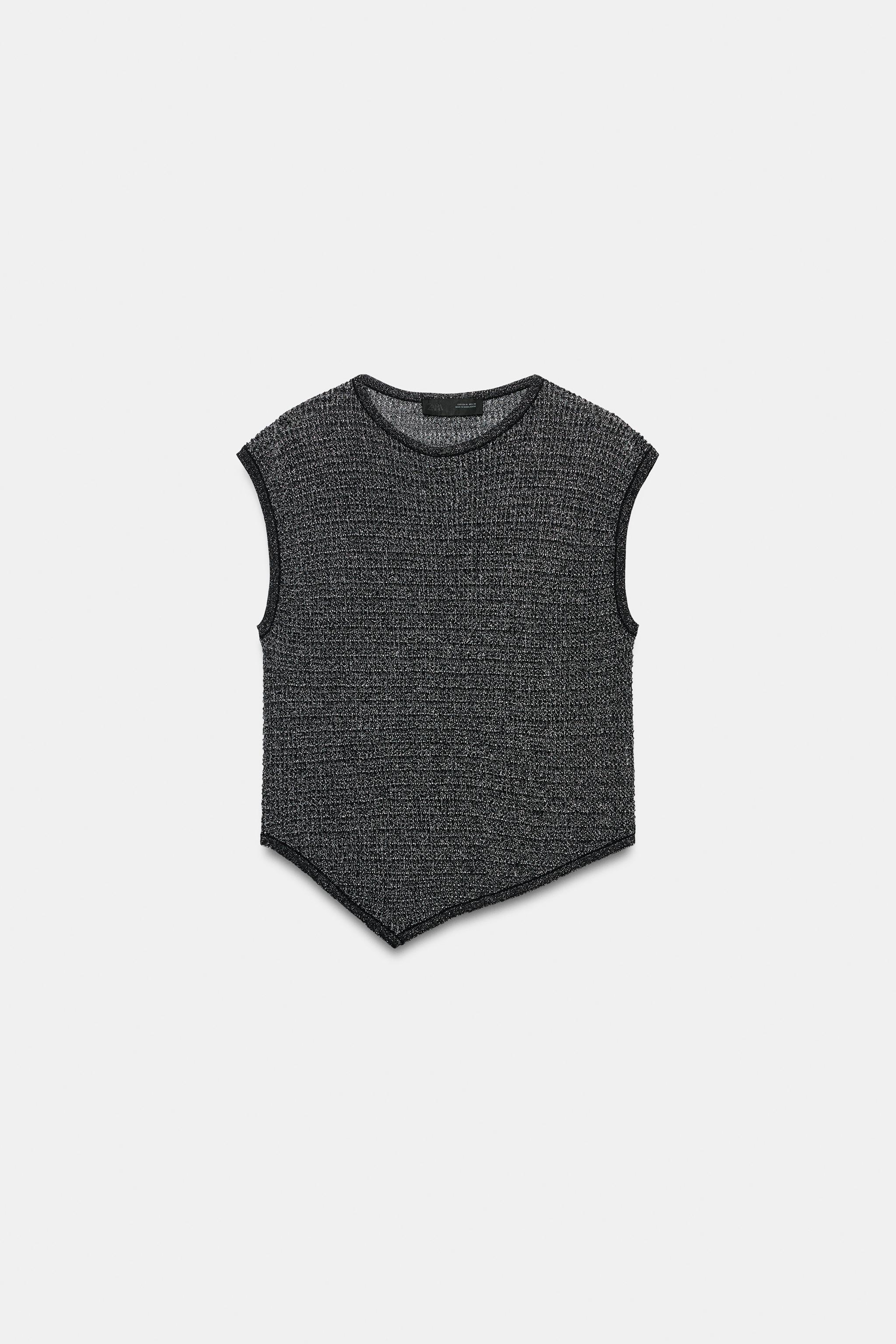 Zara Asimetrik Triko Top görsel 6