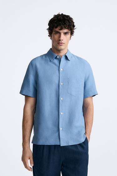CAMISA LINO -SEDA -  de Zara