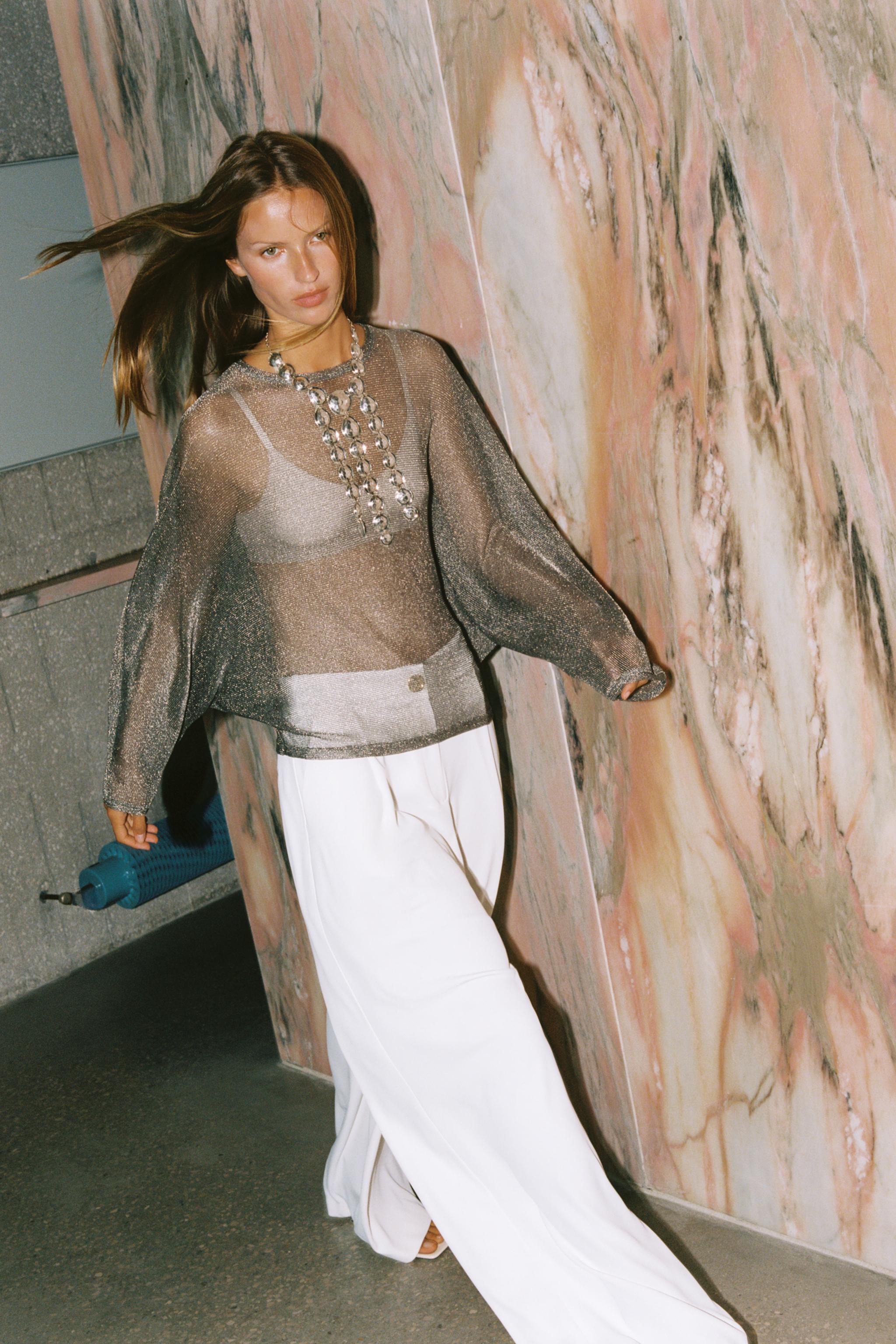 METALLIC THREAD TOP