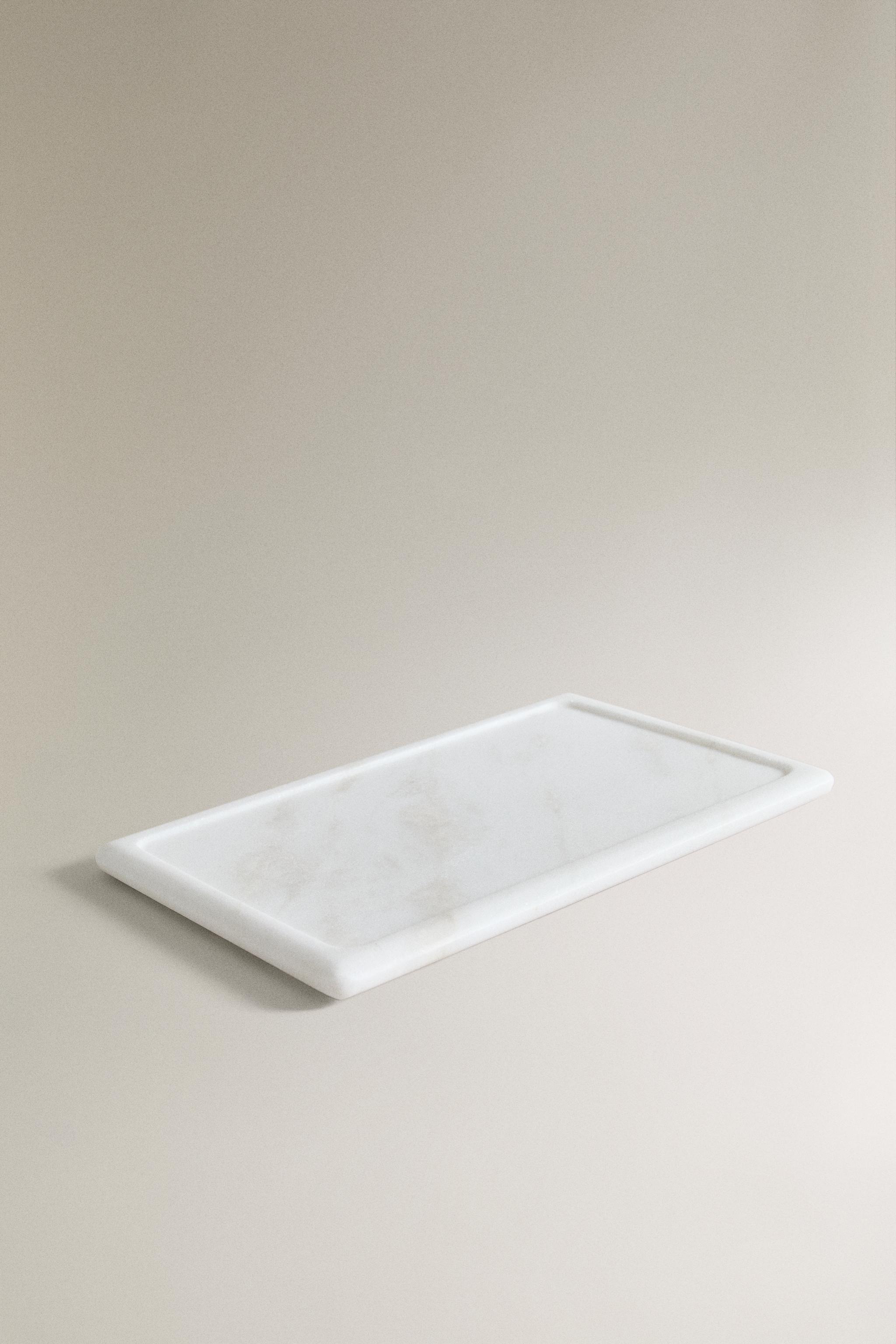WHITE MARBLE BATHROOM TRAY