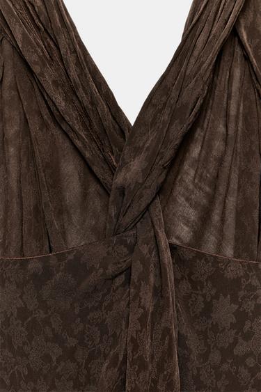 ZW COLLECTION JACQUARD MIDI DRESS - Chocolate by Zara - Image 5