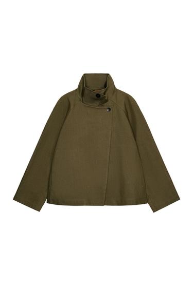 ZW COLLECTION SHORT HIGH-NECK TRENCH COAT - orange-green by Zara