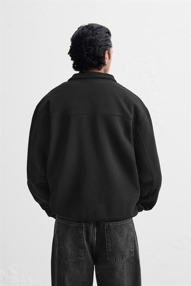 SWEAT BASIQUE À COL ZIPPÉ - Noir de Zara - Image 2