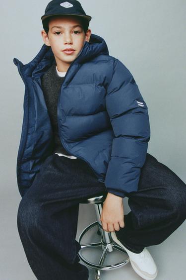 WATER REPELLENT PADDED COAT WITH LABEL - Bluish by Zara
