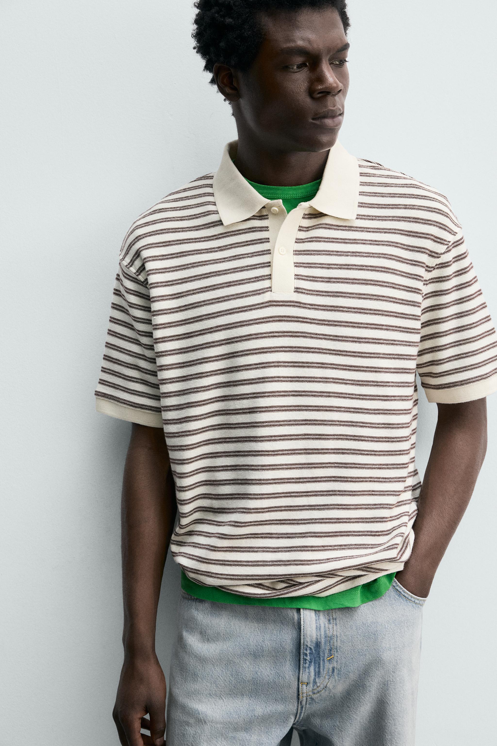 REGULAR FIT STRIPED JACQUARD POLO