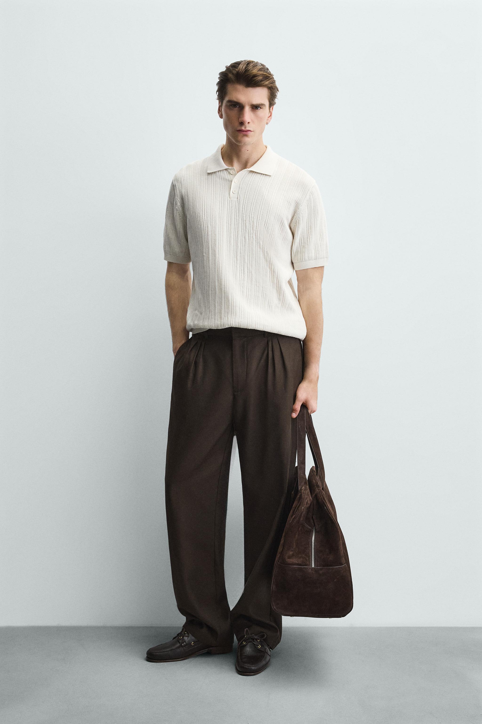 RIBBED KNIT POLO SHIRT - Ecru | ZARA United States