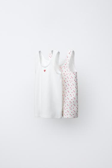 PACK DOS CAMISETAS CORAZONES - Crudo de Zara - Imagen 0