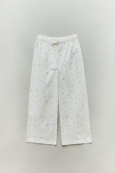 PANTALON FLEURI - Blanc de Zara - Image 4