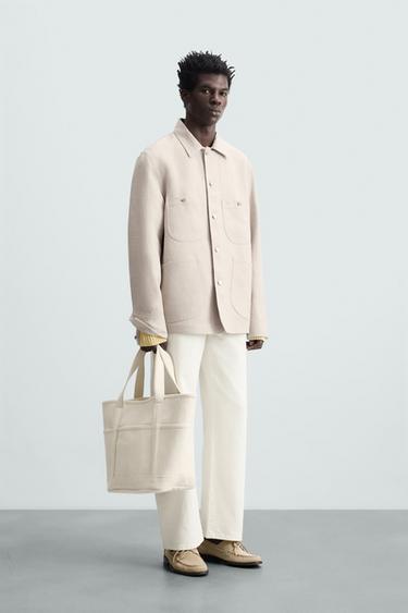 CAZADORA 100% LINO BOLSILLOS - Arena de Zara - Imagen 0