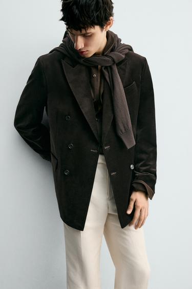 VESTE REGULAR FIT EN VELOURS - Marron de Zara - Image 4