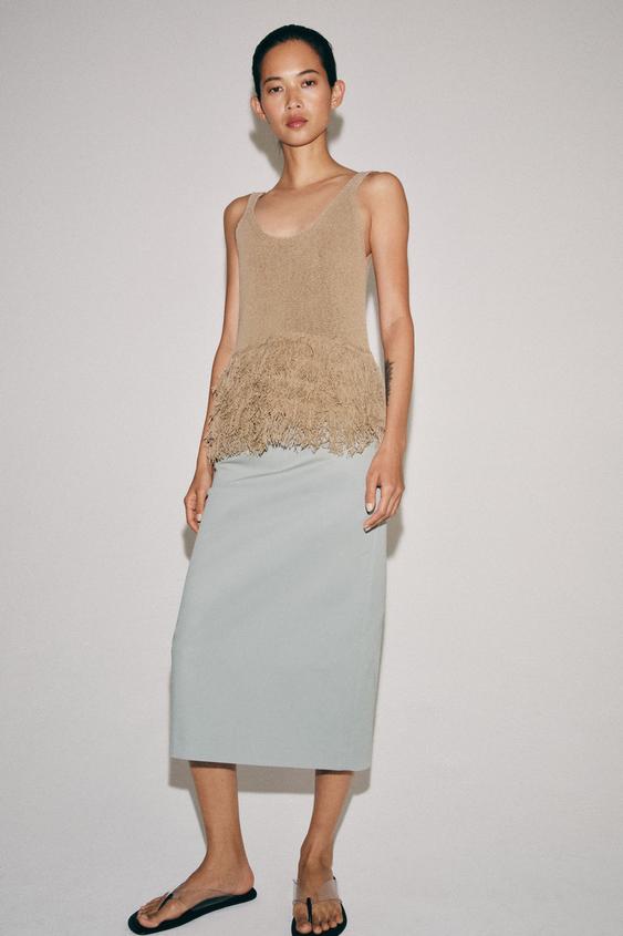 ZW COLLECTION VENTED MIDI SKIRT from Zara - $59.90