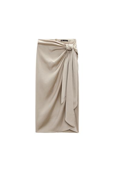 GATHERED MIDI SKIRT