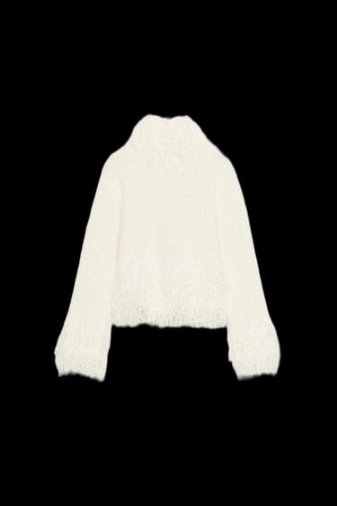 FRINGED KNIT JUMPER - Ecru by Zara - Image 0