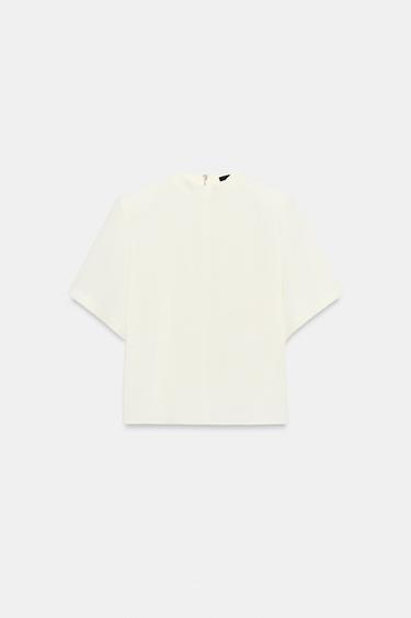 CAMISA MANGA CORTA - Blanco roto de Zara - Imagen 0
