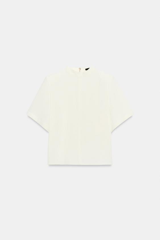 CAMISA MANGA CORTA - Blanco roto de Zara - Imagen 0