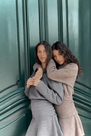 ROBE SWEAT SOFT CEINTURE - Marron clair de Zara - Image 2
