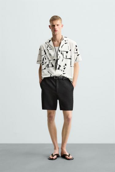 ABSTRACT PRINT STRETCH SHIRT - White by Zara - Image 0